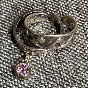 2 Vintage 925 Sterling Silver Adjustable Rings or Toe Rings